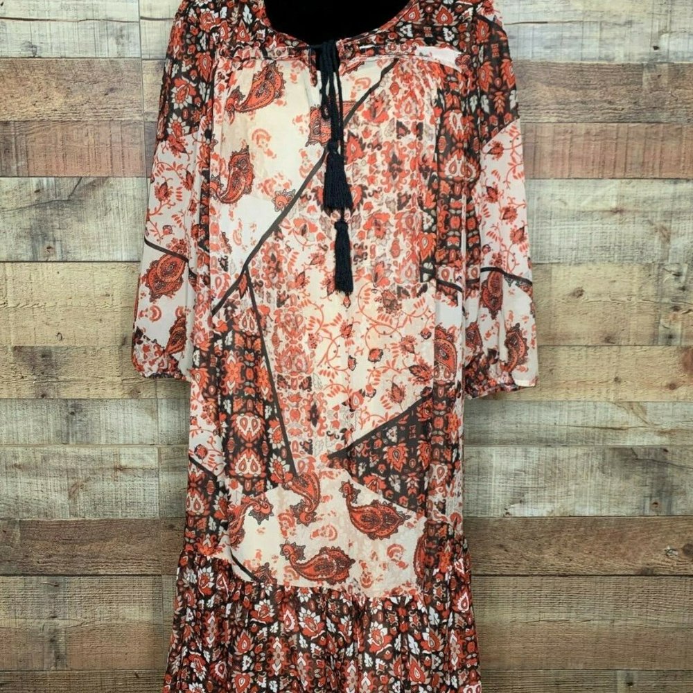 Floaty Gypsy Paisley Boho Hippy Dress Cover Up